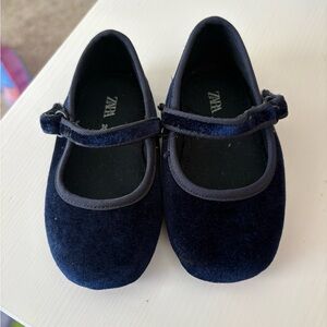Zara Kids Dark Blue Velvet Dress Shoes